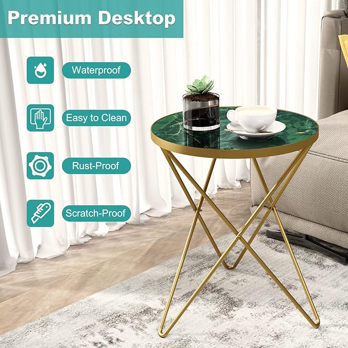 HLR Modern Round Side Table Set of 2, End Table