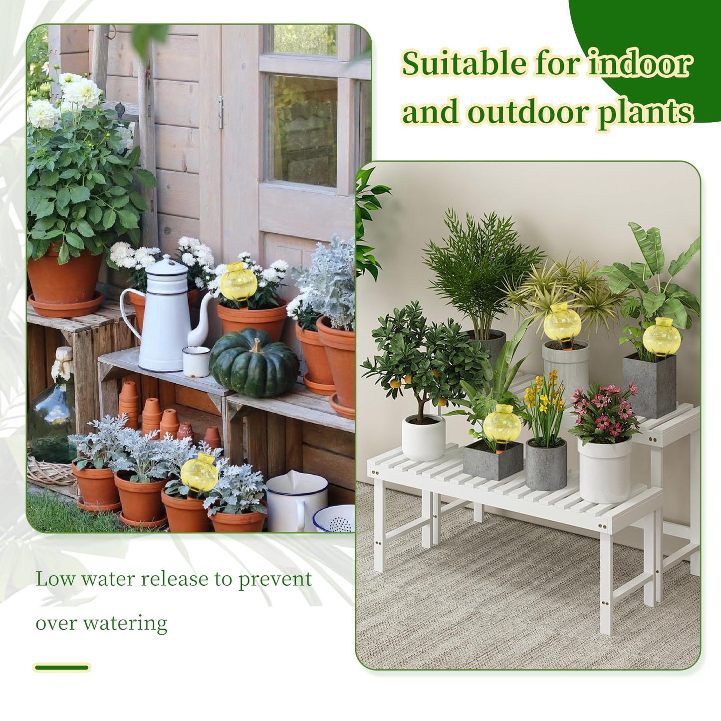 3 Pack Plant Self Watering Globes Top Fill for Indoor Plastic Water Bulbs Slow Release Terracotta 17.5 oz Self Watering Planter Insert Automatic Drip Irrigation Water Spikes Stakes Devices System