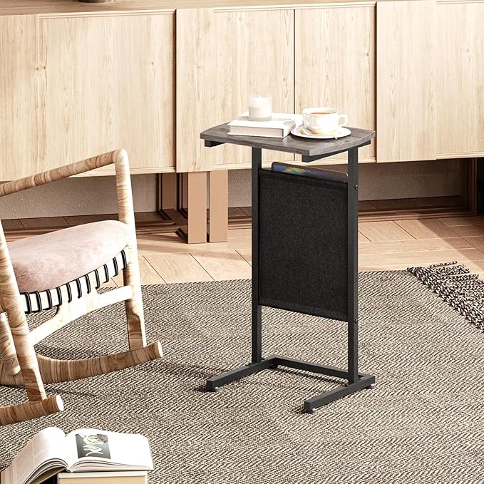 HOOBRO C Shaped End Table, 28.3" Side Table