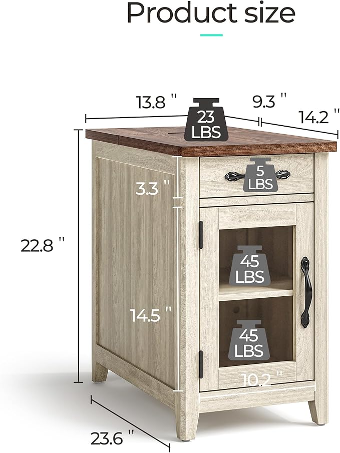 LINSY HOME End Table Set of 2