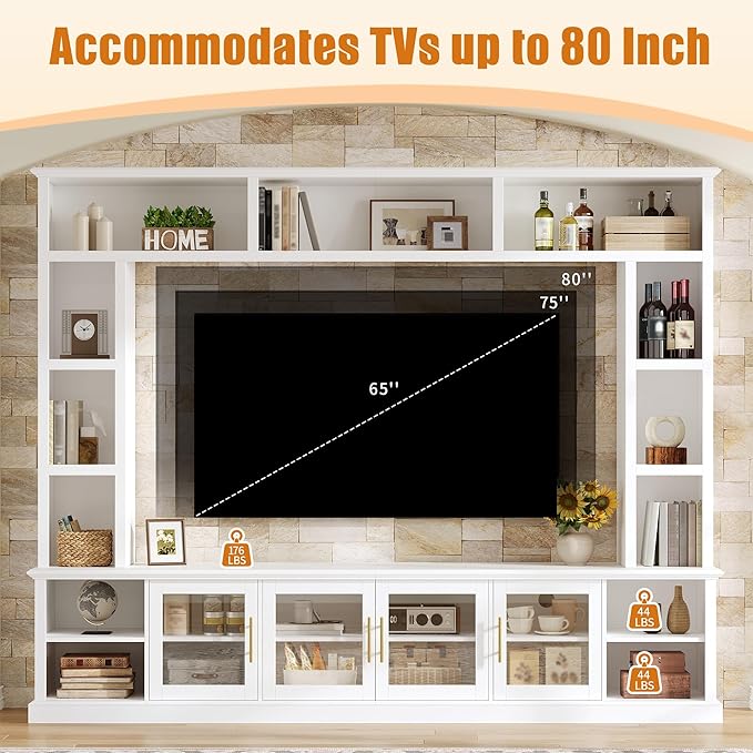 Merax 95" Entertainment Center for TVs up to 80", All-in-One TV Stand