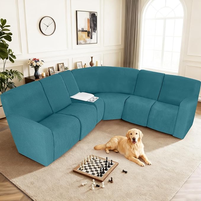 ALIECOM 100% Waterproof Recliner Sectional Couch Covers L Shape Stretch Corner