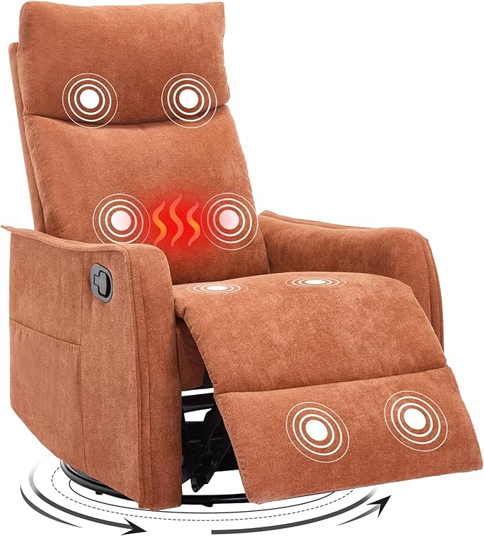 Trustyue Swivel Rocker Recliner Chair, 360° Swivel Recliner