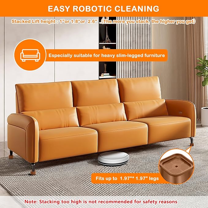 shouwuhho 9 Pack Furniture Risers Adjustable Bed Risers Heavy Duty Lifts Height