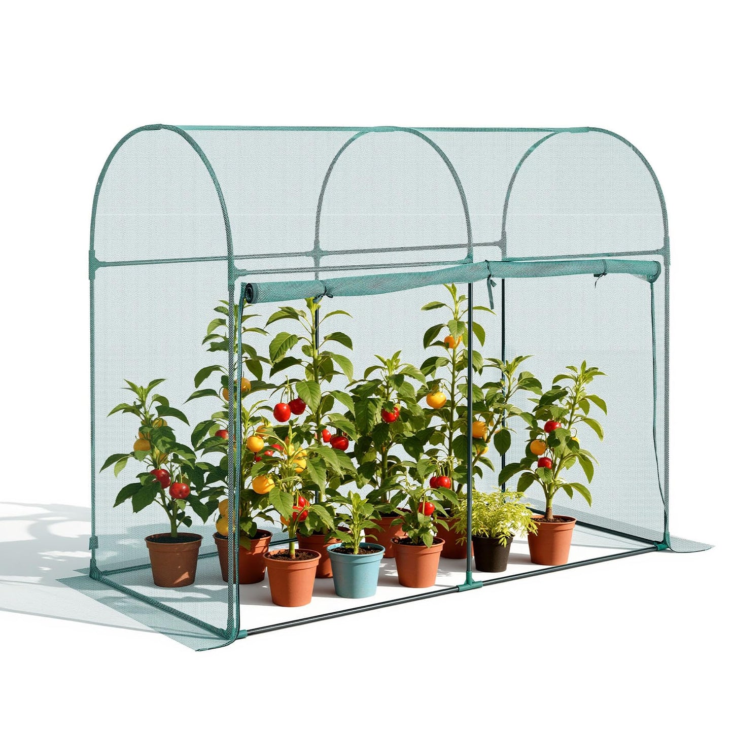 VEVOR Crop Cage, 5.9 x 2.98 x 4.9 ft Plant Protection Tent with Zippered Door, Wind-Resistant Tall Crop Cage, Easy to Install, Outdoor Raised Bed Cover with Frame, Plant Netting for Garden Patio Lawn