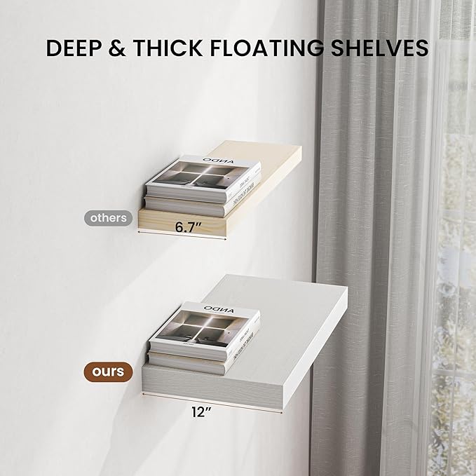 Dreamland 32" Floating Shelves for Wall, Wall-Mounted Shelves for Bedroom