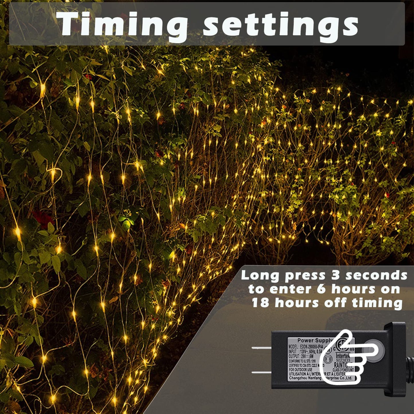 LED Net Lights, 270L 10×10 FT Outdoor Mesh Lights for patio, Pergolas