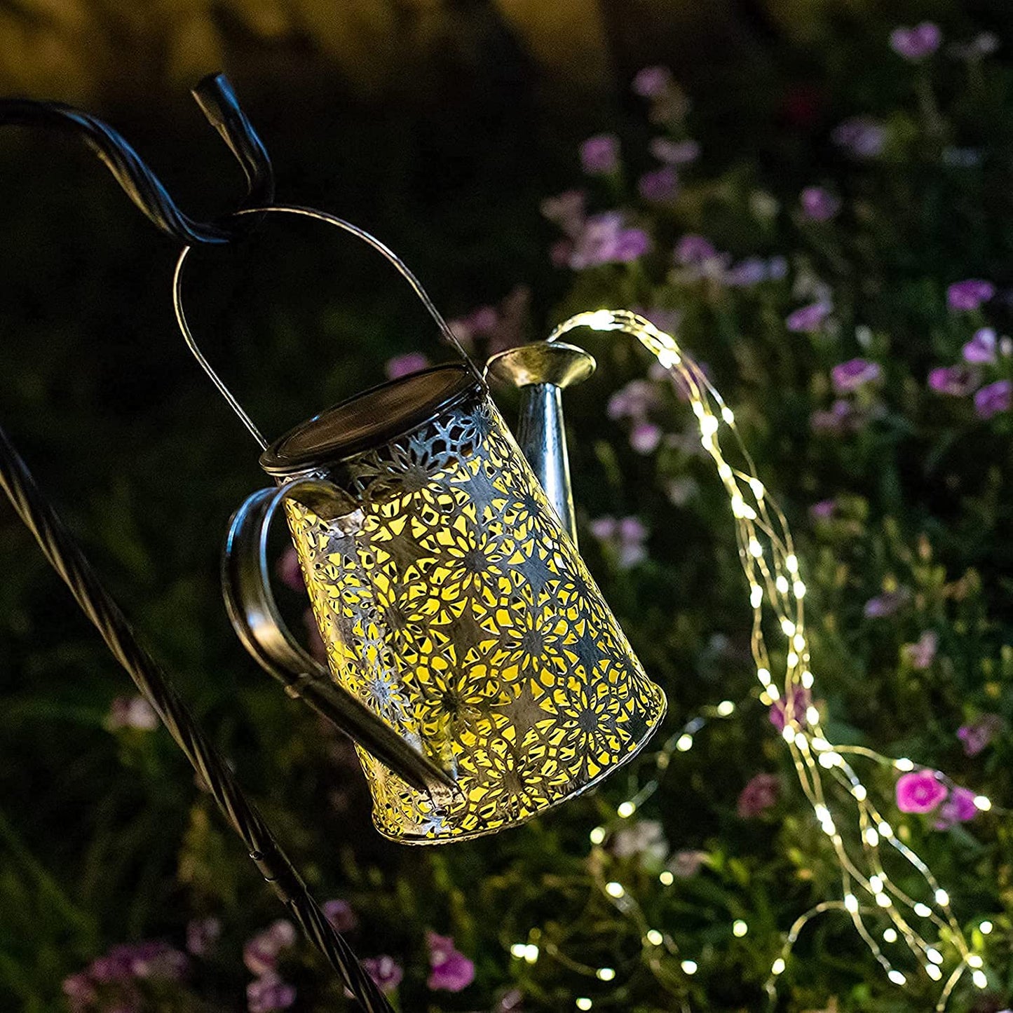 VOOKRY Solar Watering Can Lights, 2 Pack Retro Large Hanging Solar Lights Outdoor Decorative Waterproof Garden Decor for Outside Patio Yard Porch Lawn, Gifts for Mom Women Grandma Birthday