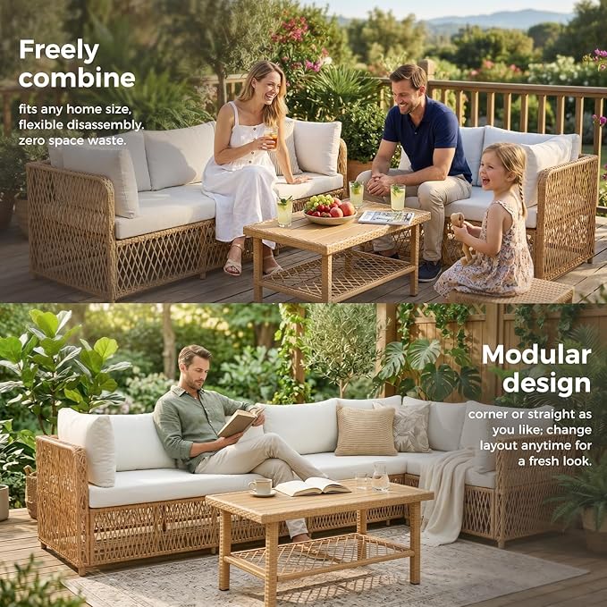 ABCASA Outdoor Patio Sectional Furniture Set