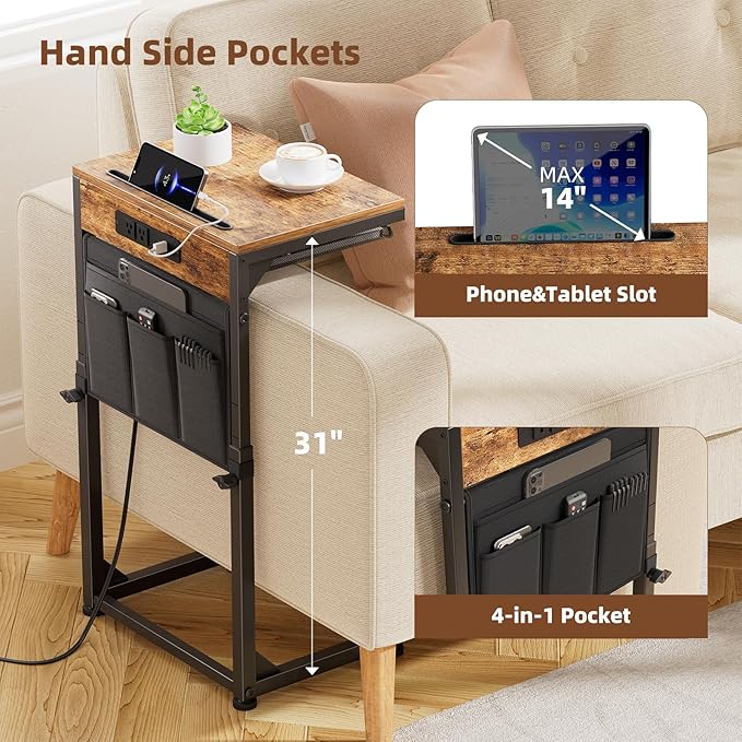 Simple Trending Side Table, C Shaped End Table