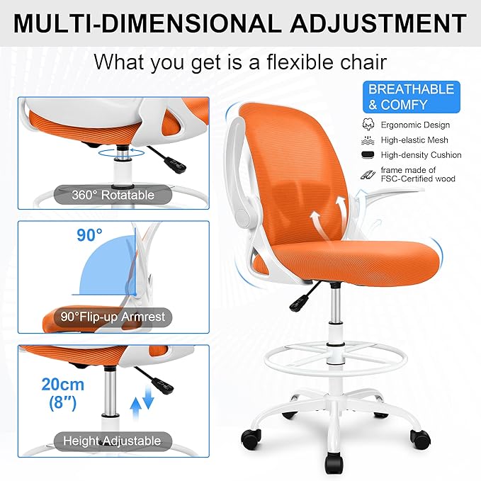 Primy Drafting Chair Tall Office Chair
