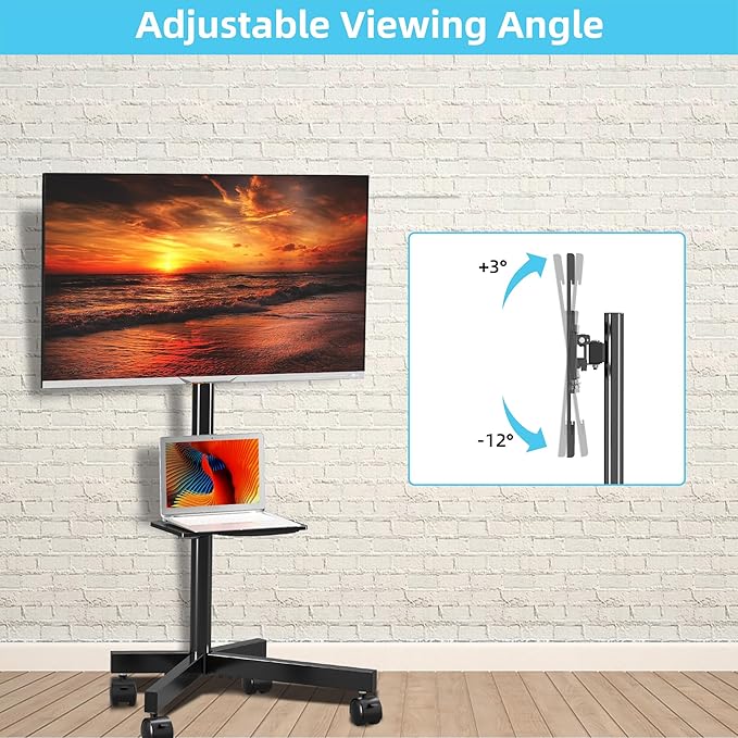 Mobile TV Carts on Wheels for 21-60 Inch Flat/Curved Panel Screens TVs
