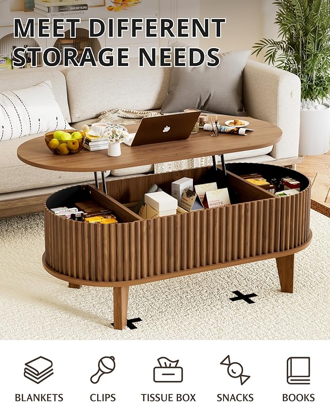Oval Lift Top Coffee Table