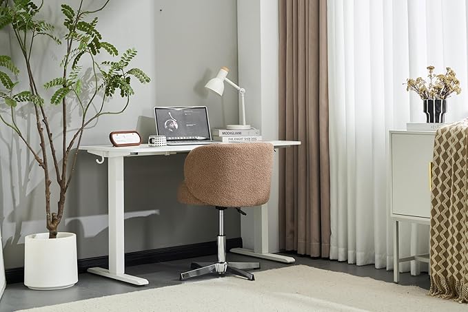 VINGLI Cute Small Swivel Desk Chair Comfy no Wheels, Ergonomic Low-Back Lumbar
