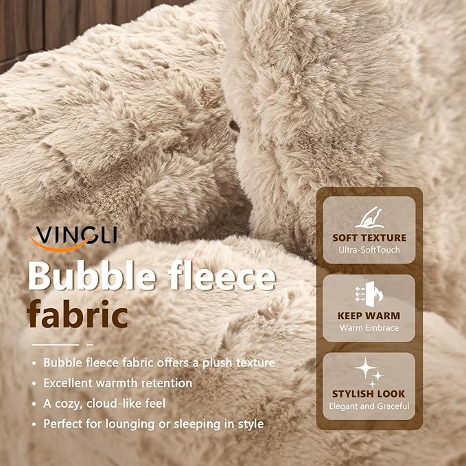 VINGLI Boneless Chaise Lounge Chair Indoor, 55.5" Deep Seat Sleeper Sofa Bed