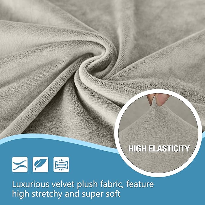 HDCAXKJ Corner Sectional Couch Covers Velvet Stretch L Shape Sofa Cover Soft