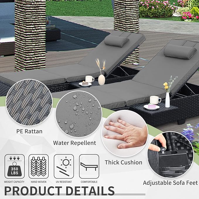 WAROOM Outdoor Chaise Lounge Chairs