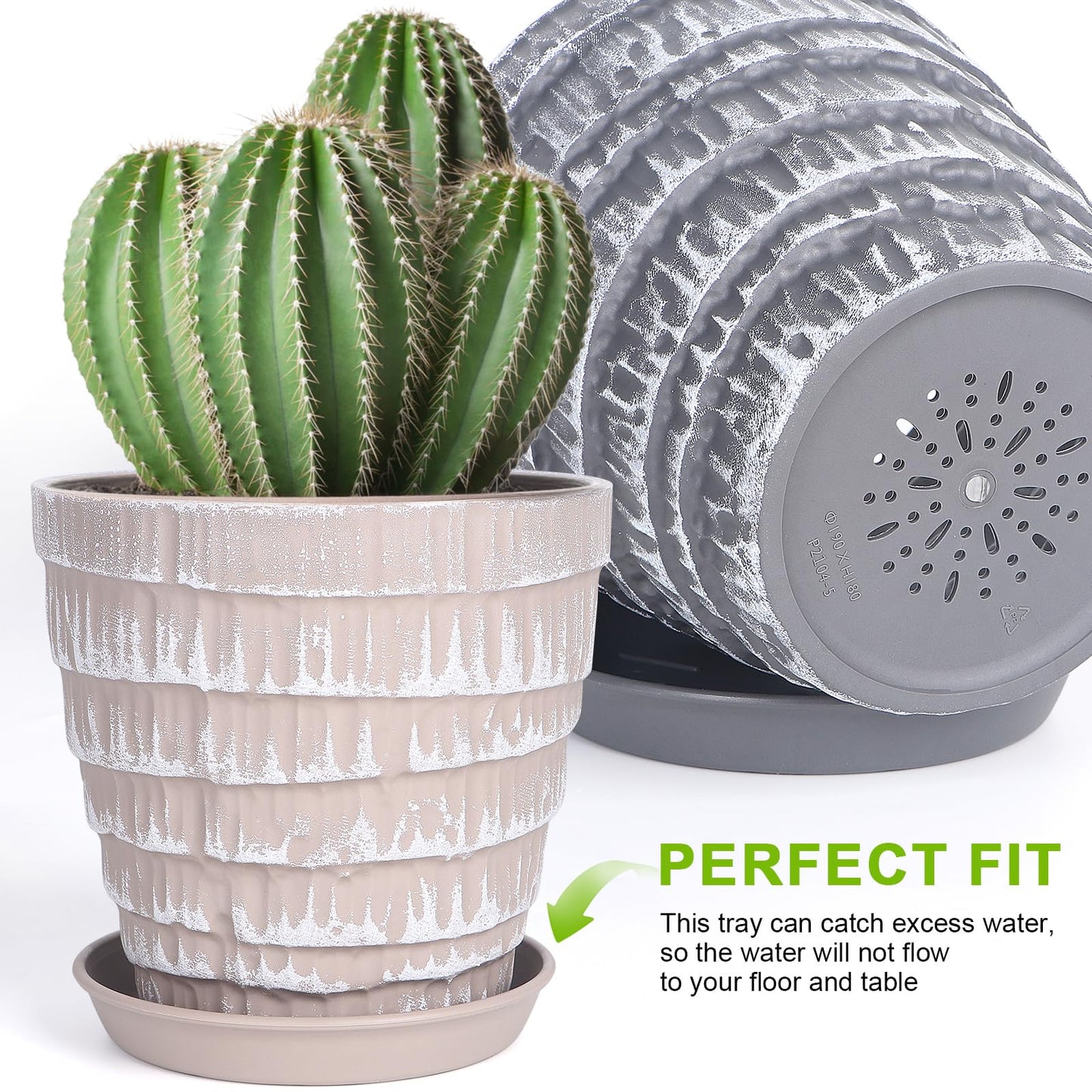 Horse Plant Pots, Flower Pots Outdoor Planter Planting for All Home Gardens Succulents (Two Color Imitation Cement)