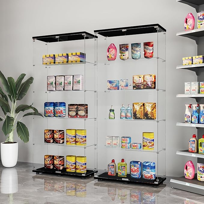 LFT HUIMEI2Y Glass Display Cabinet 5-Shelf