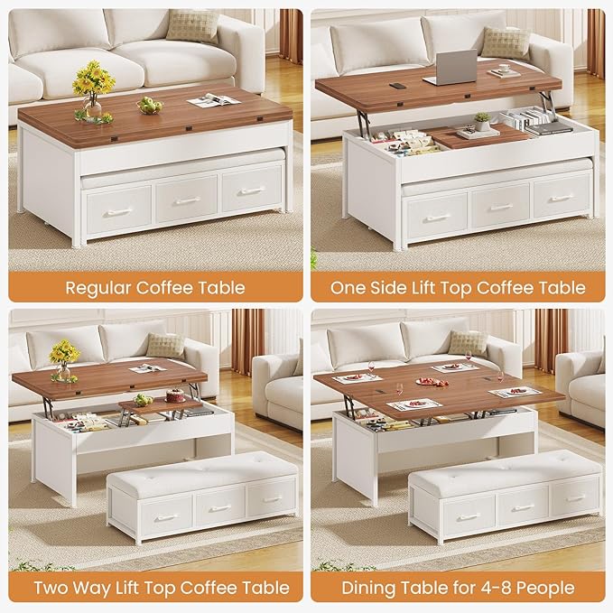 Itaar Lift Top Coffee Table Set, Center Table