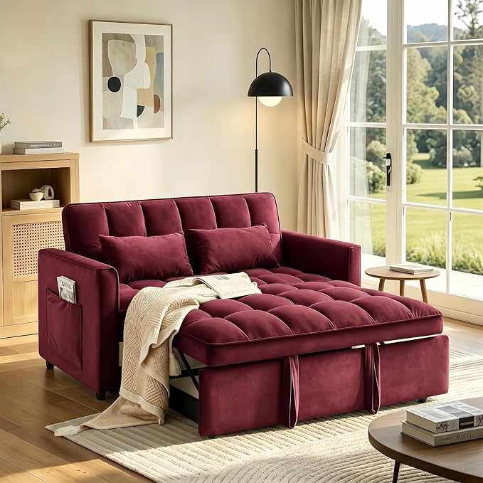 3 in 1 Convertible Sofa Bed, Loveseat Sleeper Sofa