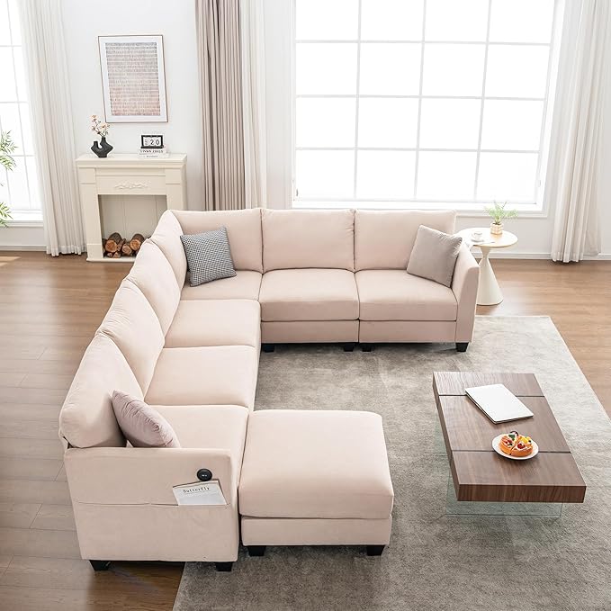 122.8" Large Sectional Couches for Living Room, 6 Seater L Shaped Modular
