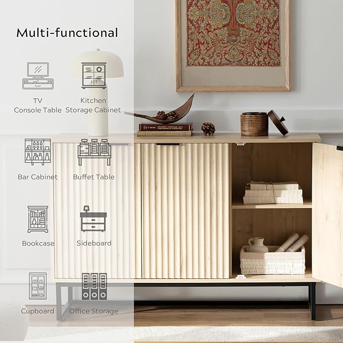 EYYTHUNG Fluted Storage Cabinet