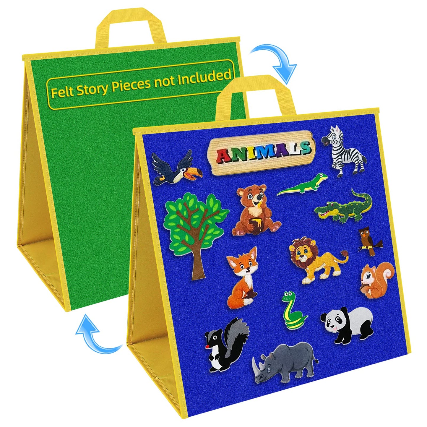 AKAYOK Large Felt Board, 17"x17" Felt Board for Toddlers, Flannel Board for Interactive Storytelling, Visual Schedule & Learning Activities