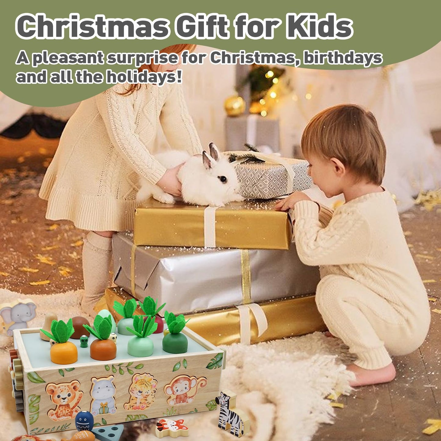Montessori Toys for 1 Year Old - 4 Year Olds, Wooden Busy Activity ToddlerToy, Preschool Educational Toys, Birthday Gift for Boys Girls Aged 1 2 3 4 Year