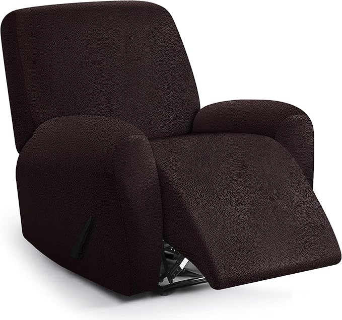 ANARACHON Leather Look Recliner Chair Covers, 4-Pieces Stretch Recliner Cover