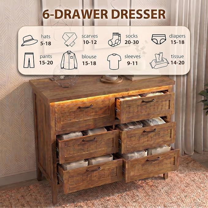 GarveeLife 6 Drawer Dresser