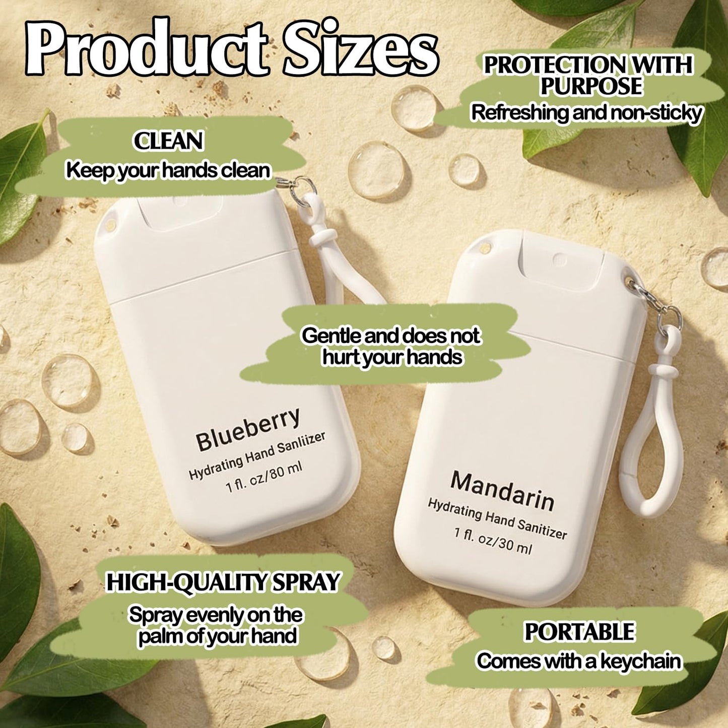 24 Pack Mini Hand Sanitizer Spray Keychain Thank You Hand Sanitizer Mist Travel Size Bulk Employee Appreciation Gift for Coworker Teacher Mother Scent Moisturizing Hydrating for Gym Purse Backpack