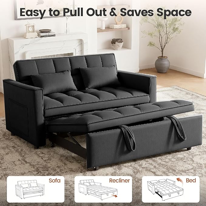 3 in 1 Sofa Bed, Loveseat Sleeper Sofa Bed