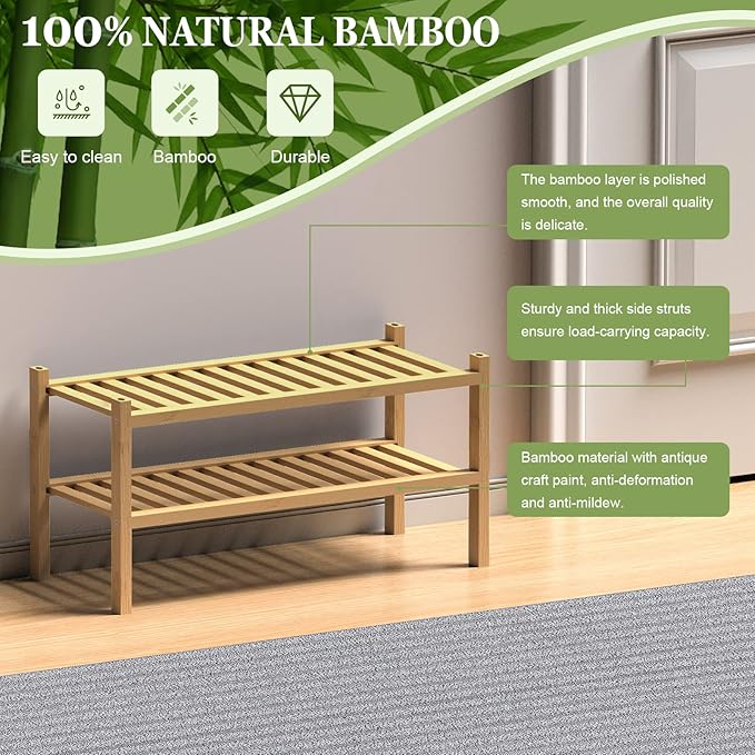 ROMGUAR CRAFT (Thick Bamboo Shoe Rack