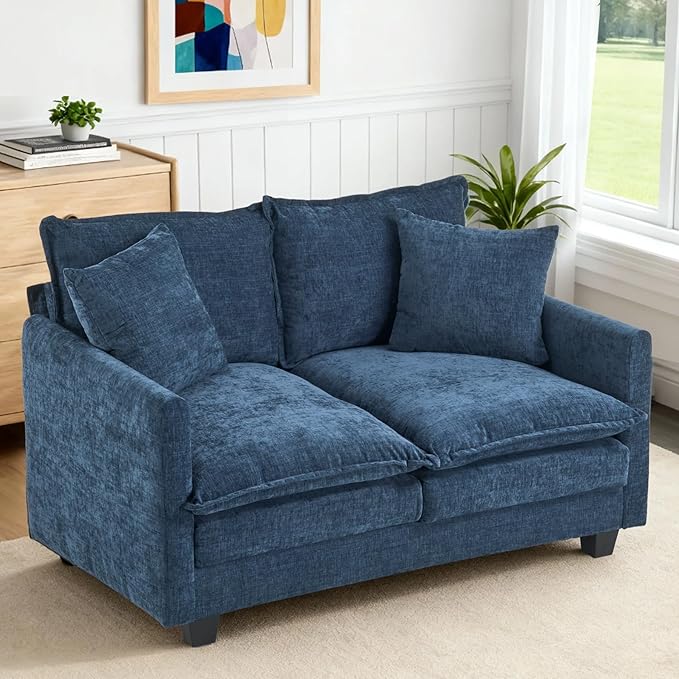 Loveseat Sofa Cloud Sofa Couch 50'', Modern Loveseats 2 Seat Couch 27" Deep Seat