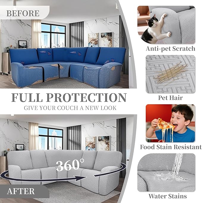 100% Waterproof Sectional Recliner Couch Covers