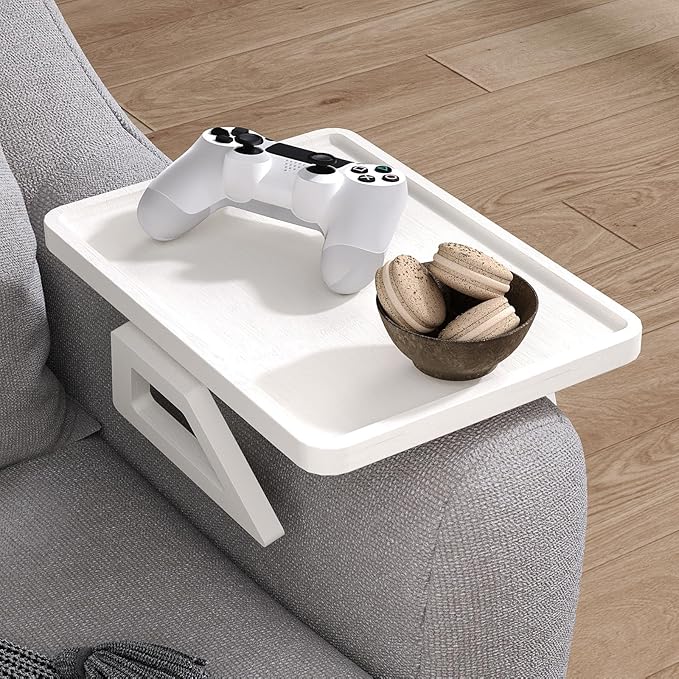 Couch Arm Tray, Bamboo Folding Sofa Tray, Sofa Armrest Trays Clip-On Couch Desk