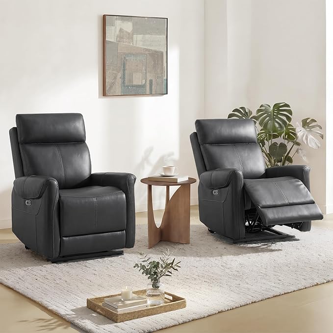 KISLOT Leather Recliner Chair Set of 2, Wall Hugger RV Recliners