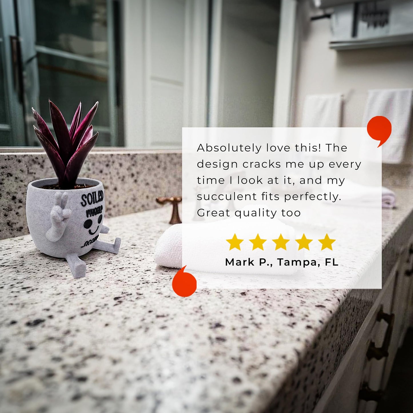 Funny Face Indoor Head Planter Pot, 3D Printed, Unique Small Succulent Flower Pot, Cute Cactus Planter, Indoor Home Decor, Office Desk Plant Pot, Novelty Gardening Gift Set