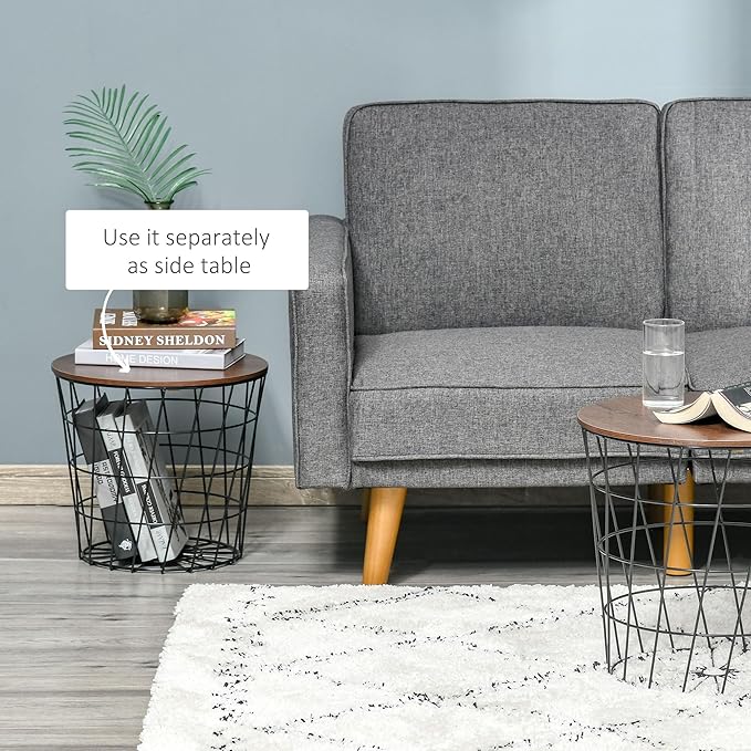 HOMCOM End Tables Set of 2, Nesting Tables