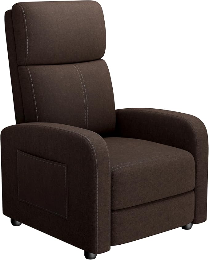 GarveeHome Linen Fabric Manual Recliner Chair,