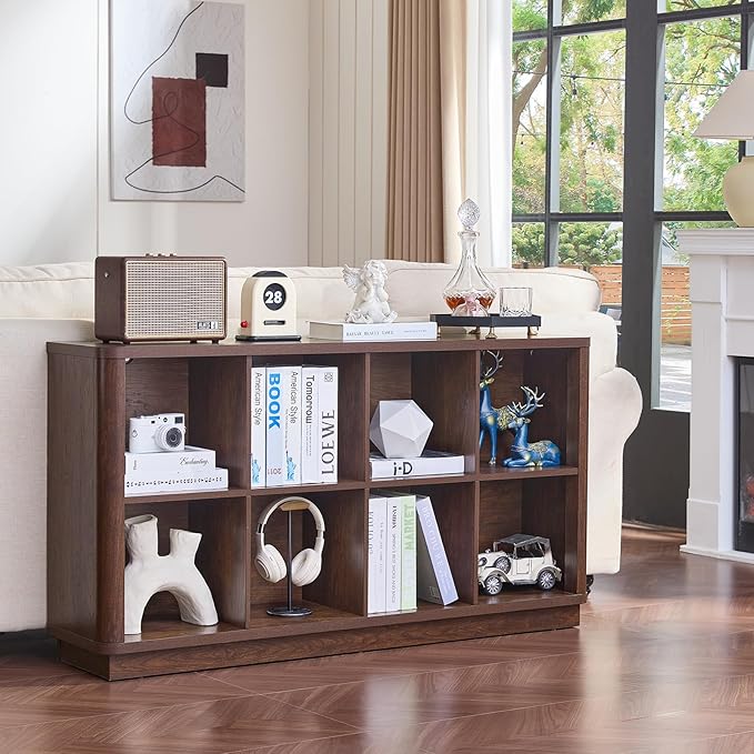 Joaxswe 8 Cube Bookcase, Floor Standing 2-Tier Cubby TV Stand Bookshelf
