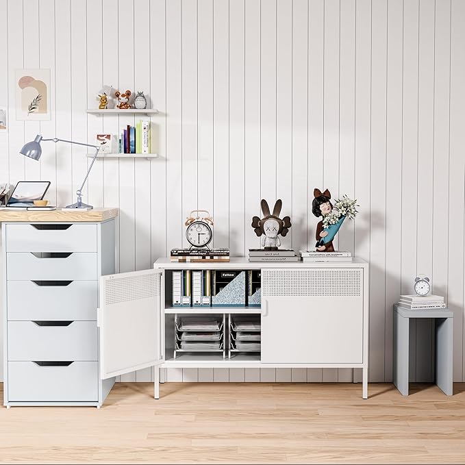 Washsemba 2 Door Storage Sideboard, Metal Storage Cabinet