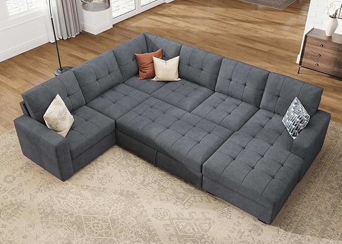 HONBAY Sectional Sleeper Sofa, Sleeper Sofa Couch