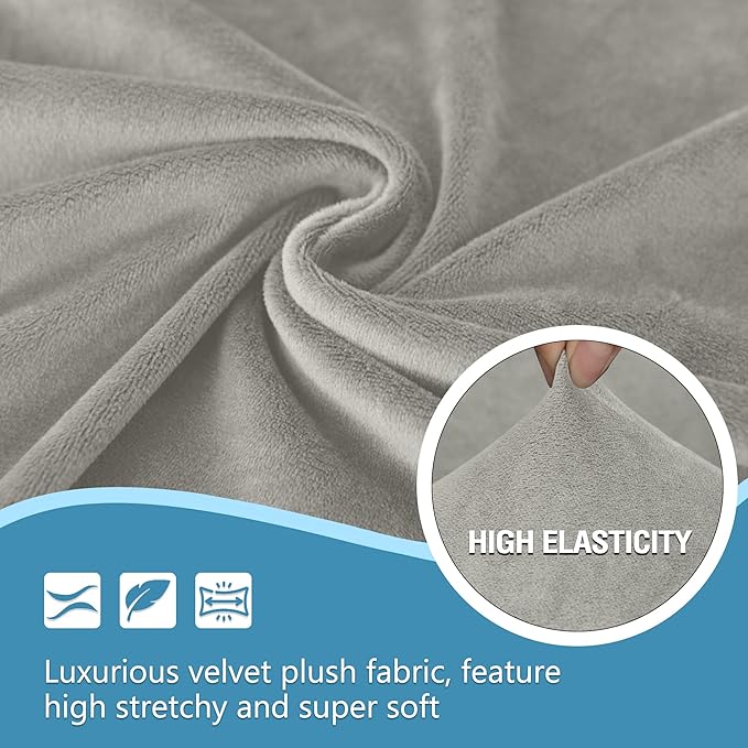 HDCAXKJ Corner Sectional Couch Covers Velvet Stretch L Shape Sofa Cover Soft