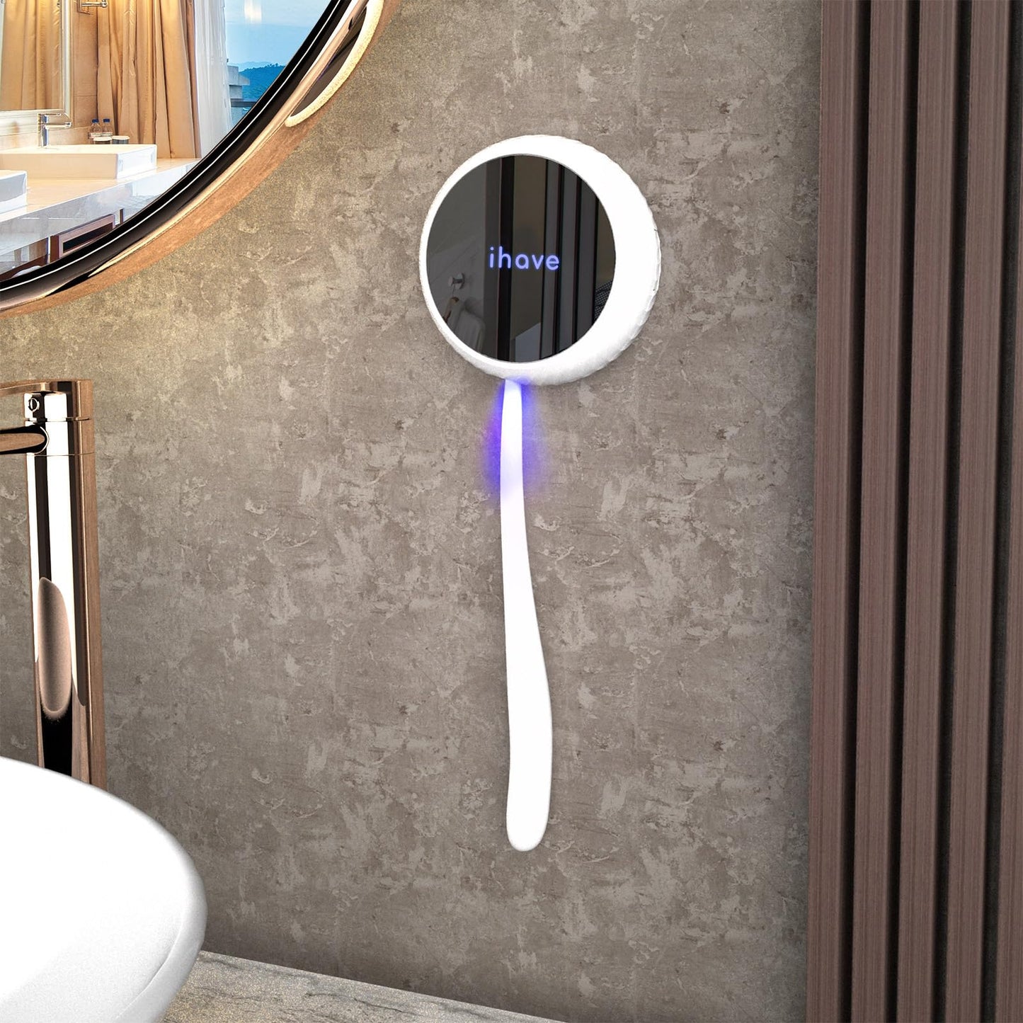 iHave Toothbrush Sanitizer Holder: Auto-Cycle UV Disinfection & Magnetic Wall-Mount for Manual & Electric Brushes | Portable Toothbrush Holders for Home & Apartment,Bathroom Decor & Travel Essential