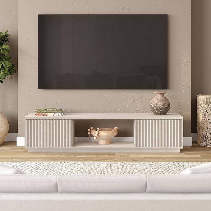 Henn&Hart Fluted TV Stand for TVs up to 78"