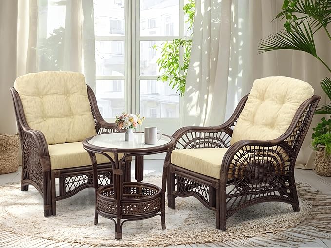 Malibu Lounge Living Accent Armchair Natural Rattan Wicker Handmade Design