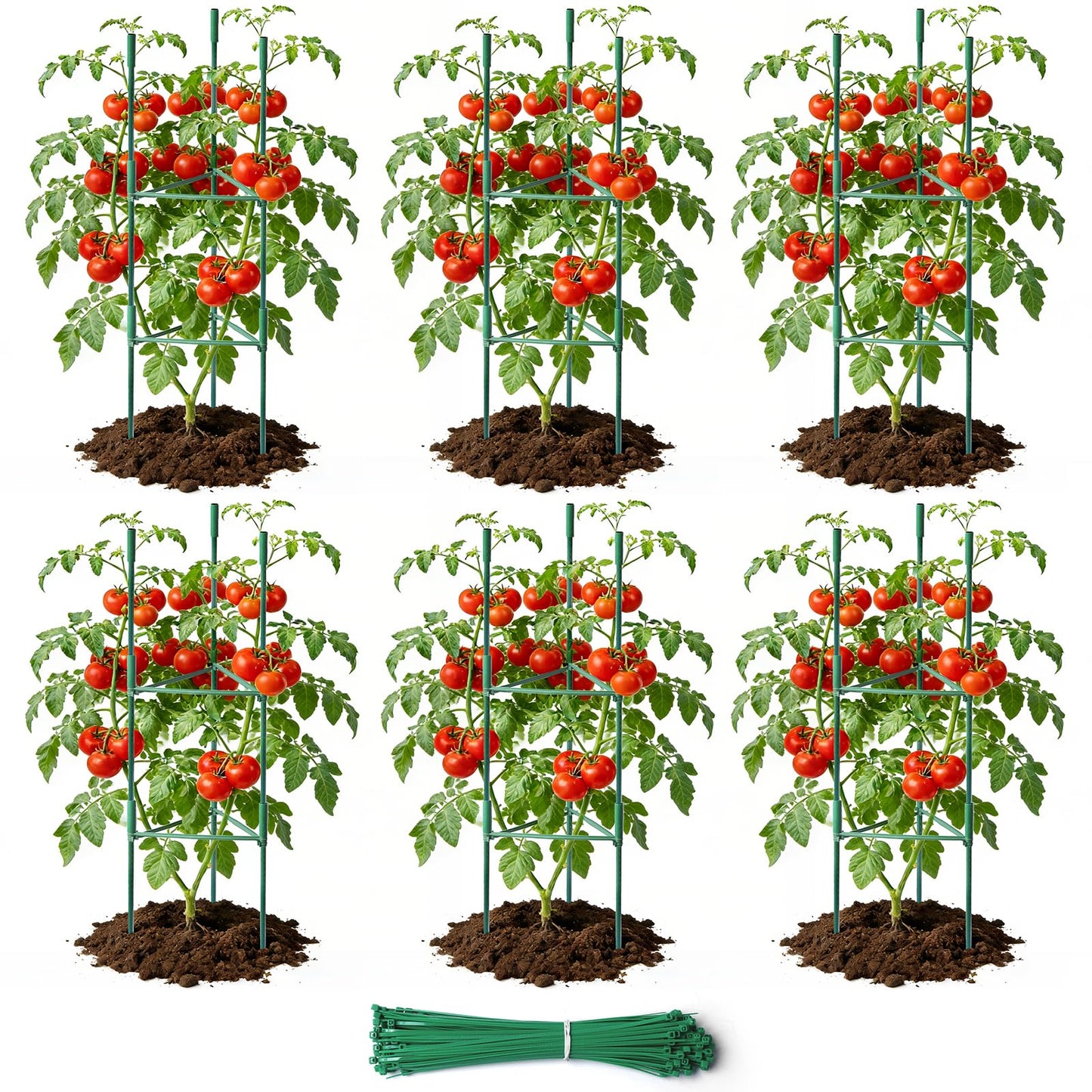 SDLDEER 6 Pack Tomato Cages for Garden, Up to 48in Adjustable Tomato Cage, Tomato Stakes Plant Cage for Garden Plant Support, Climbing Vegetables Plants Flowers