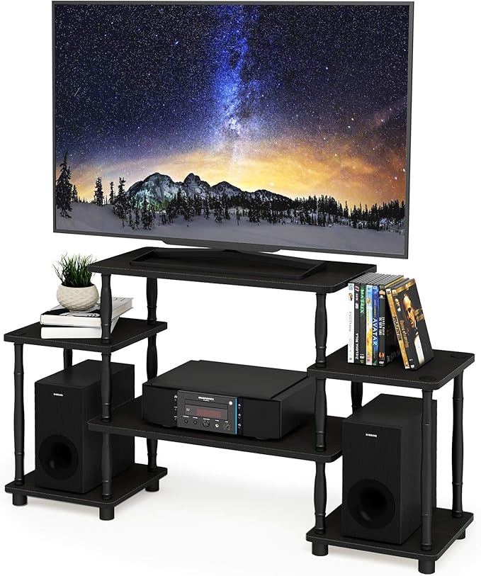 Furinno Turn-N-Tube No Tools Entertainment Center, Classic Square Corner